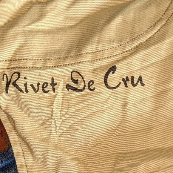 Rare Rivet De Cru Y2K Baggy Button Fly Distressed Jeans 44x32 Approximately - Picture 13 of 16